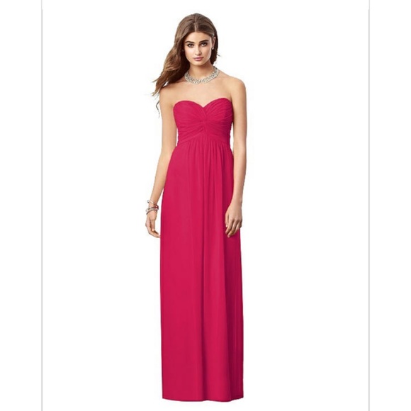 After Six Lux Chiffon hot pink bridesmaid dress - Picture 2 of 9